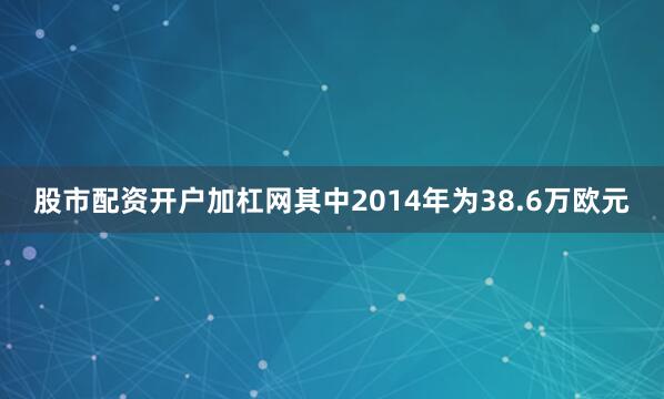 股市配资开户加杠网其中2014年为38.6万欧元