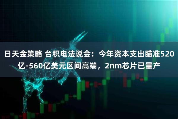 日天金策略 台积电法说会：今年资本支出瞄准520亿-560亿美元区间高端，2nm芯片已量产